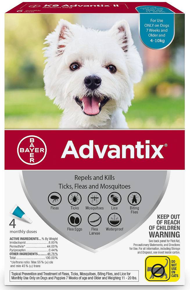 Advantix spot-on 1 ml 4 tuby (4-10)kg (roztwór zewnętrzny)